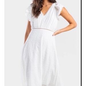 Francescas Blue Rain Eyelet Lace Dress Med Flutter Coquette Girly Romantic Frill